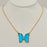 Multicolor Glass Butterfly Pendant Necklace
