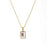 Mio Queena - Square Initial 18K Gold-plated Stainless Steel Necklace: Golden T (including chain)