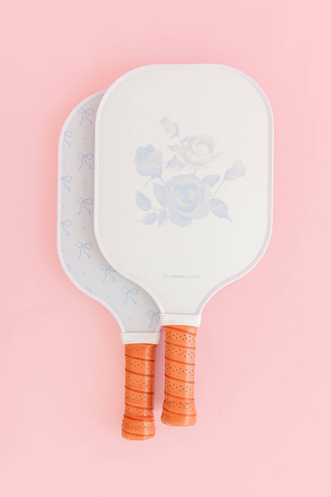 Coquette Blue Rose & Bow Double-Sided Pickleball Paddle