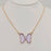 Multicolor Glass Butterfly Pendant Necklace