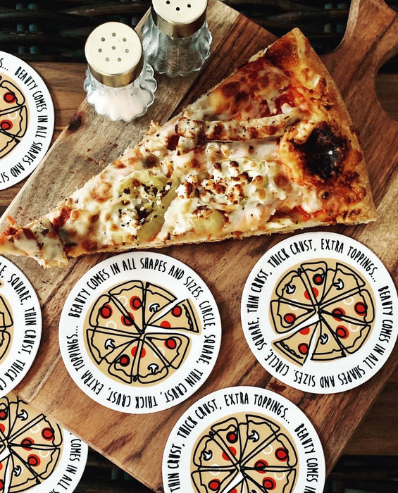 Beauty comes in all shapes and sizes funny pizza stickers