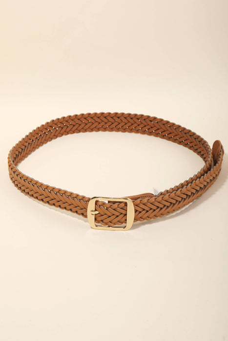 Faux Leather Braided Belt