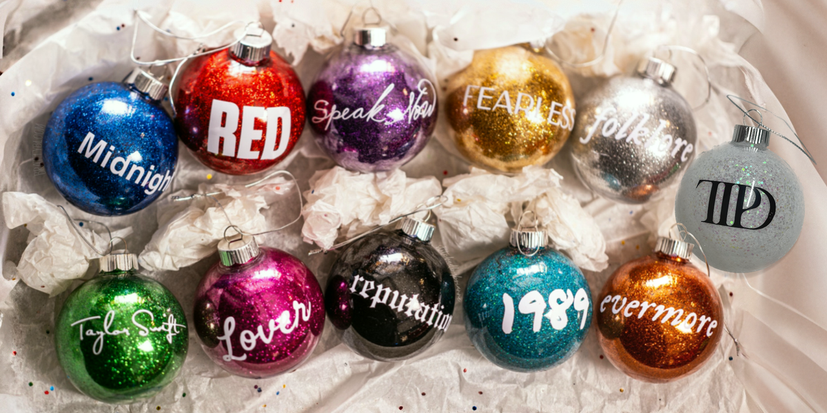 Taylor Swift Christmas Ornament | Glitter | Plastic | Eras Large