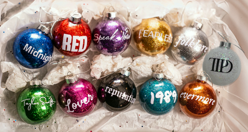 Taylor Swift Christmas Ornament | Glitter | Plastic | Eras