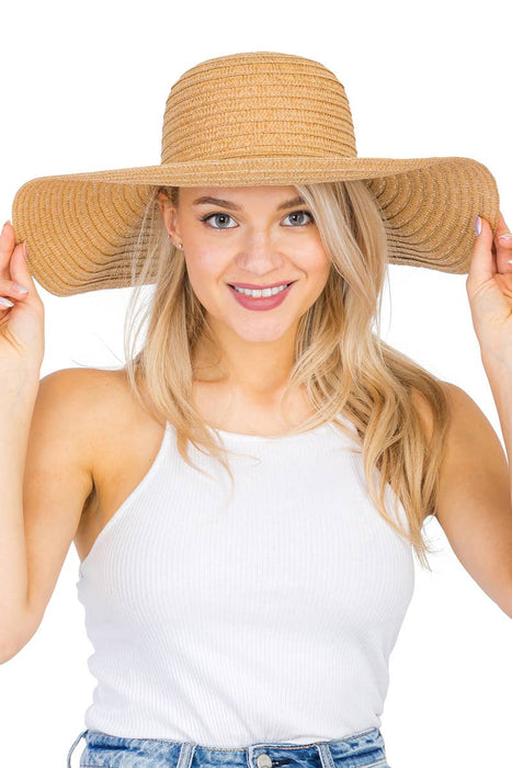 Thin Light-Weight Floppy Straw Beach Sun Hat