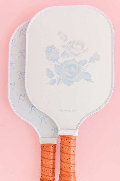 Coquette Blue Rose & Bow Double-Sided Pickleball Paddle