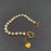 Shell Heart Charm Pearl & 18K Golden SS Beaded Bracelet -FGS