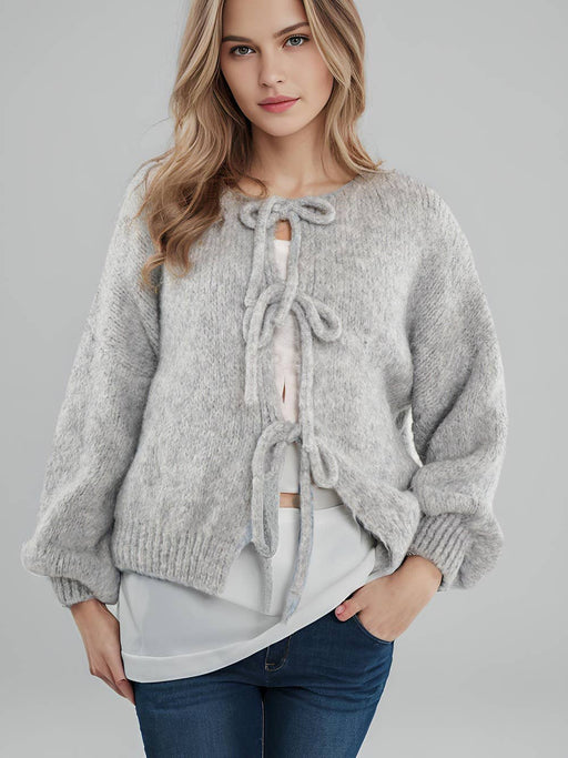 V-neck front tie Cardigan