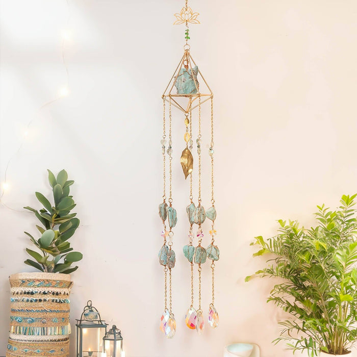 Amazonite Suncatcher - Calming Crystal Decor Gift