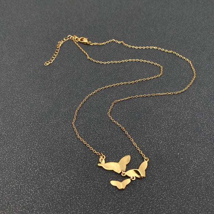 Butterfly Swarm Charm 18K Gold-plated Necklace