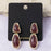 Marbled Cabochon Double Drop Earrings