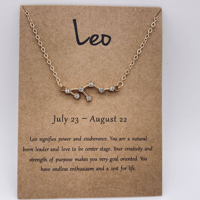 12 Constellations Necklace Inlaid with Rhinestone
