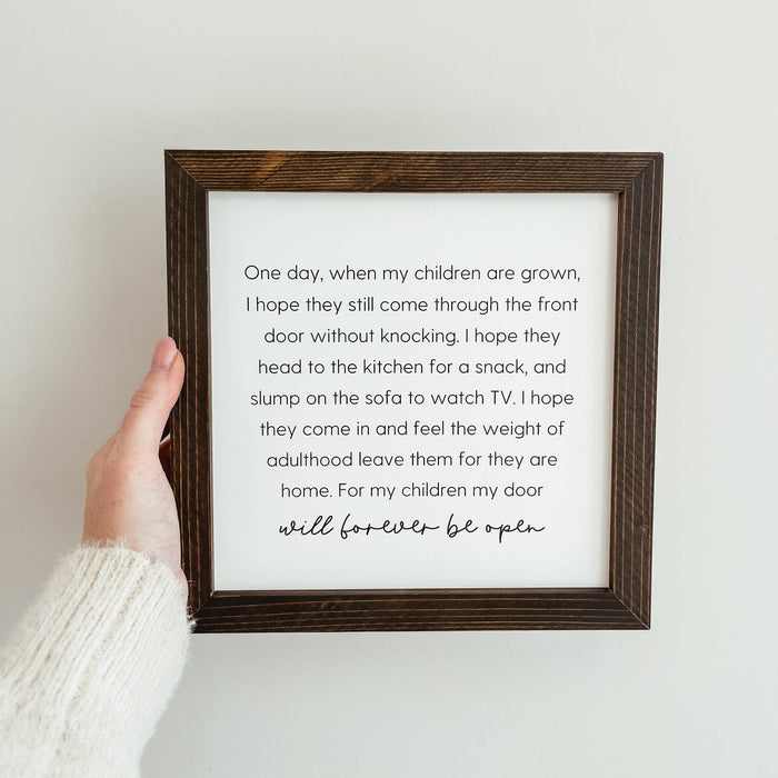 One Day When My Children Are Grown Framed Wood Sign