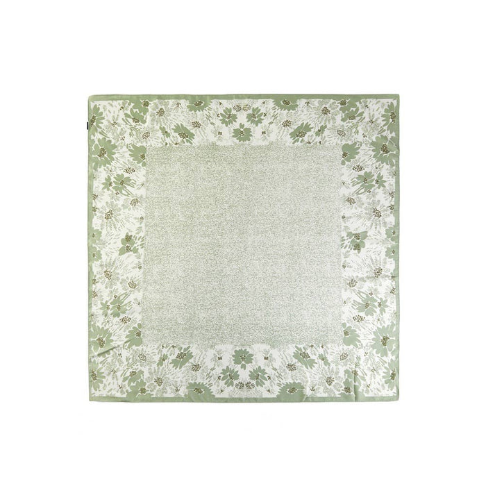 Floral Border Speckled Panel Square Scarf