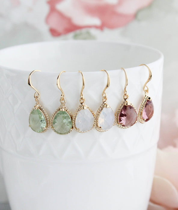 Glass Pear Drop Earrings | Rope Teardrop Earring