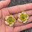 18K Gold Plated Stainless Steel Flower Post Earrings - FGS