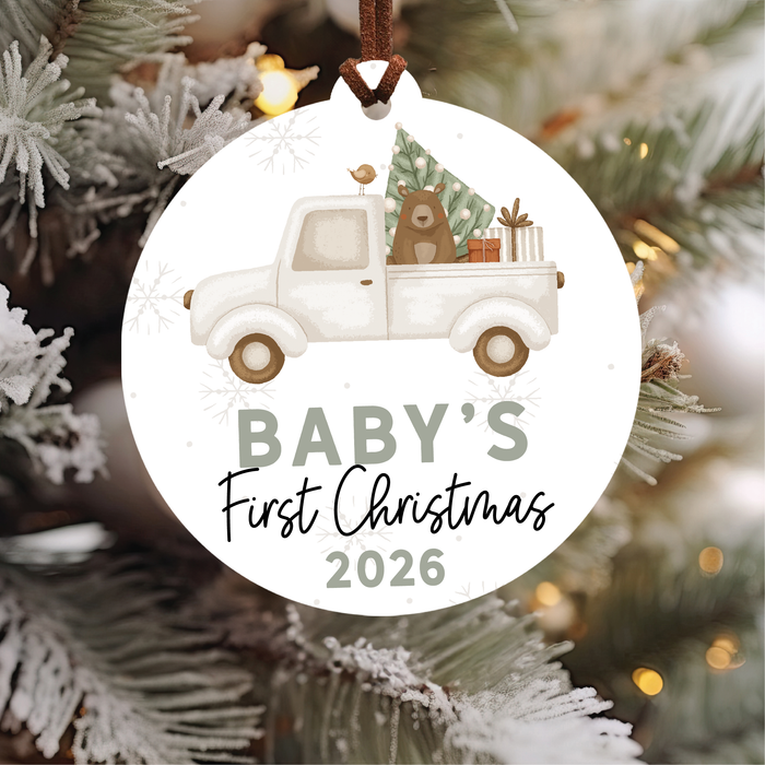 Baby's First Christmas Ornament 2026 | Cream Truck