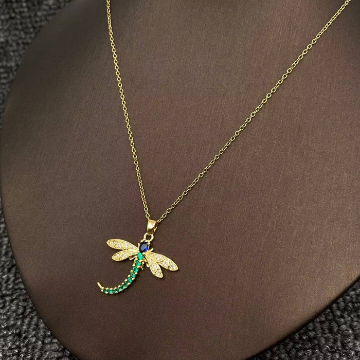 Dragonfly Charm Gold-plated Necklace