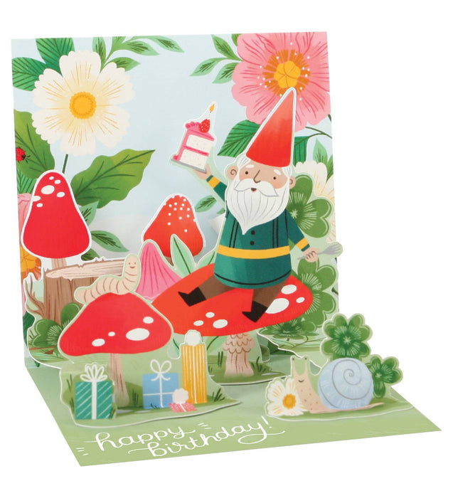 Garden Gnomes Cottagecore Mini Birthday Pop-up Card