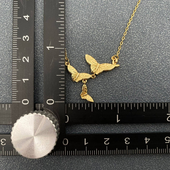 Butterfly Swarm Charm 18K Gold-plated Necklace