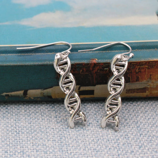 Pure Science Silver DNA Strand Earrings
