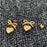 18K Gold Plated Heart Shape Charm Bow Post Earrings - FGS