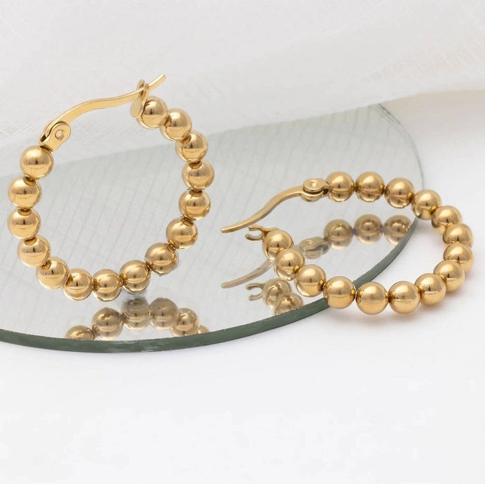 14K Gold Filled PLUS Circle Ball Hoop Earrings