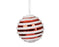 Orn Ball Mirror Red with White Snow