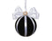 Orn Ball Black with White Bow & Jewel