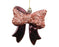 Orn Bow Dk. Rose with Glitter