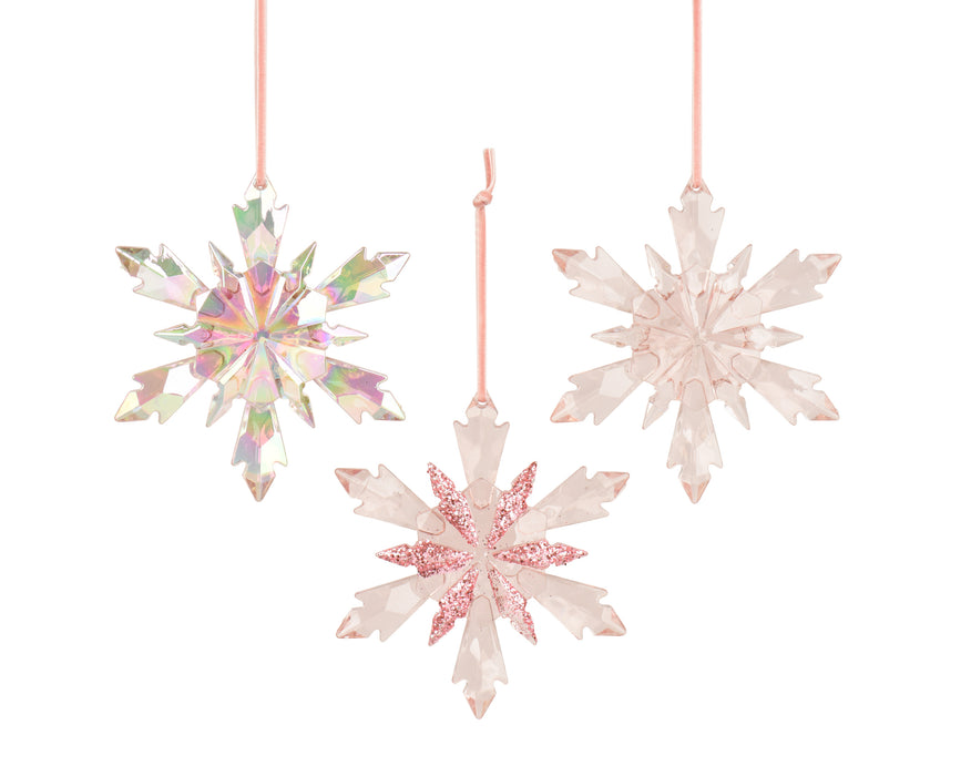 Orn Snowflake Pinks