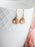 Glass Pear Drop Earrings - gold rope setting - Peach Blush