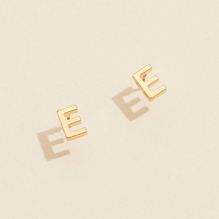 Initial Metal Stud Earrings 16 Assorted Pack