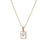 Mio Queena - Square Initial 18K Gold-plated Stainless Steel Necklace: Golden E (including chain)