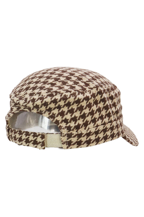Classic Houndstooth Checkered Woven Cadet Cap
