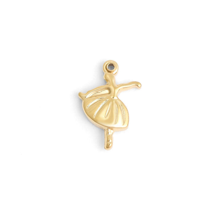 18K Gold PVD Stainless Steel Ballerina Charm