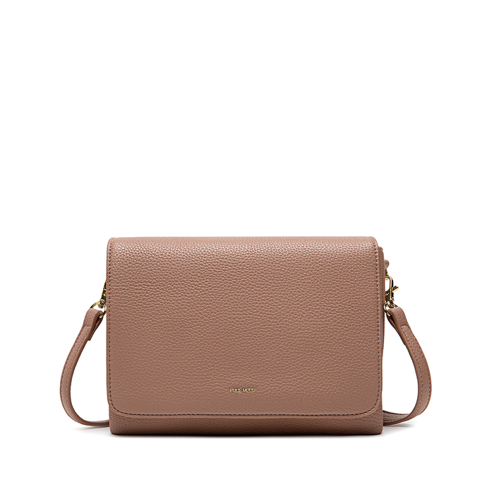Gianna - Recycled Vegan Crossbody Bag - Latte Pebbled