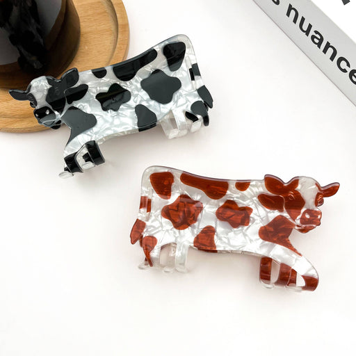 Cow Print Hair Claw Clip, Cute Animal Hair Accessory