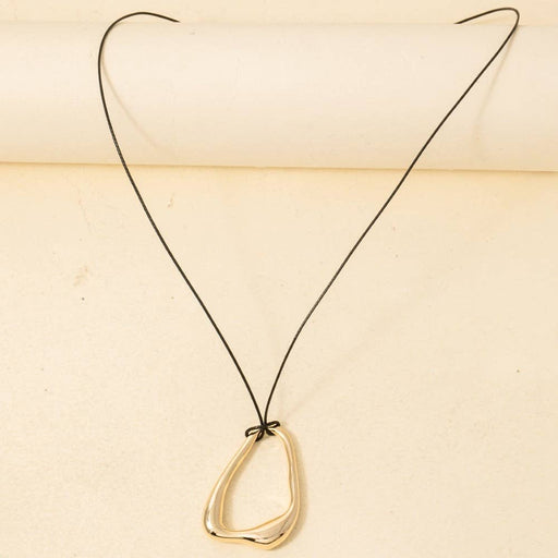 Irregular Tear Hoop Pendant Dainty Cord Necklace