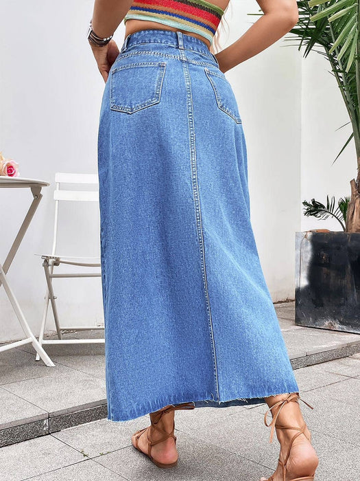 Midi denim skirt