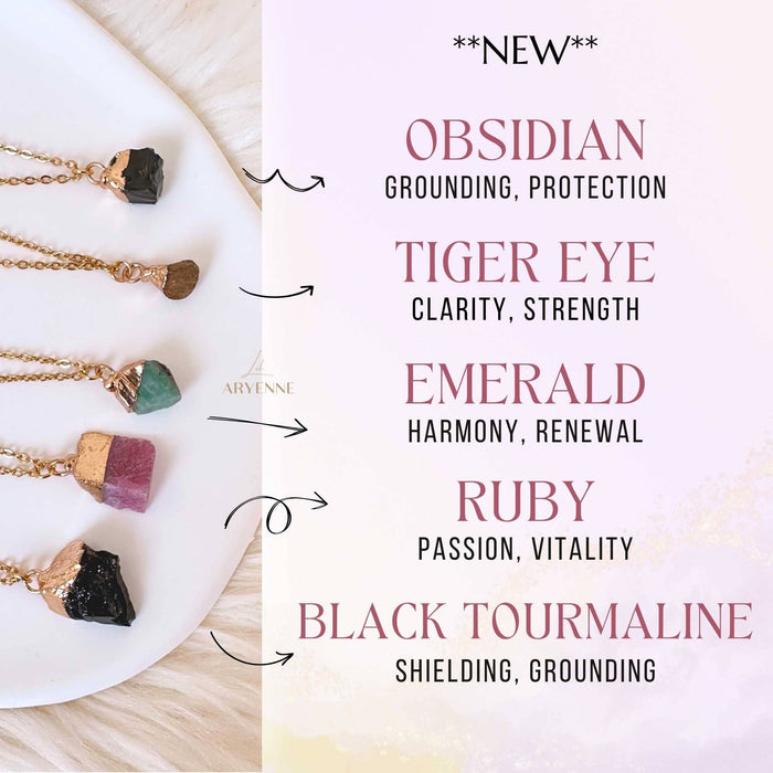 Raw Crystal Necklace - Stainless Steel Spiritual Gift
