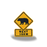 Bear Crossing Road Sign Iron On Embroidery Patch