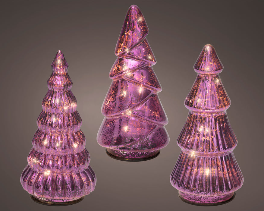 Glass Tree Steady Micro LED Pink 17.5 cm