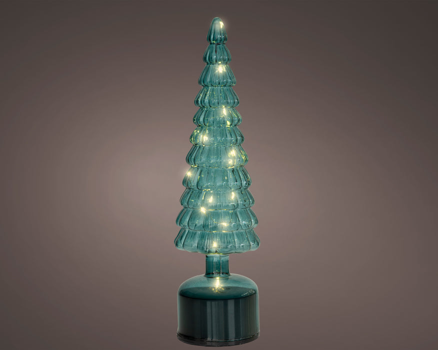 Glass Tree Mico LED Green 34 cm Rotating