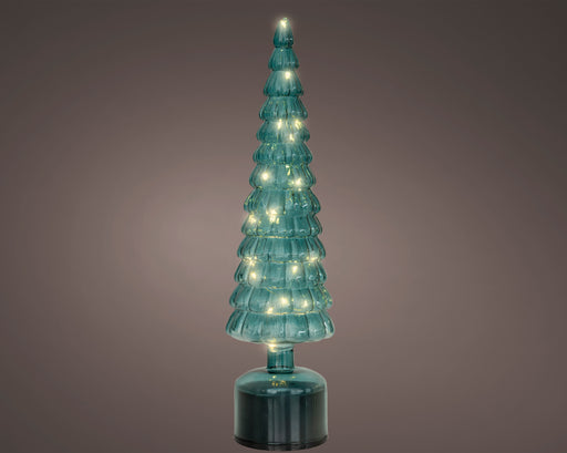 Glass Tree Mico LED Green 39 cm Rotating