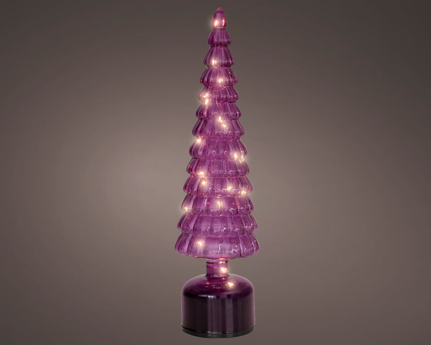 Glass Tree Mico LED Pink 39 cm Rotating