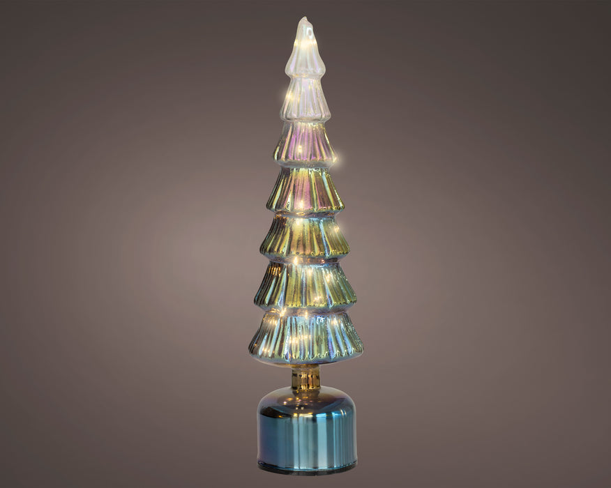Glass Tree Mico LED Silver 39 cm Rotating