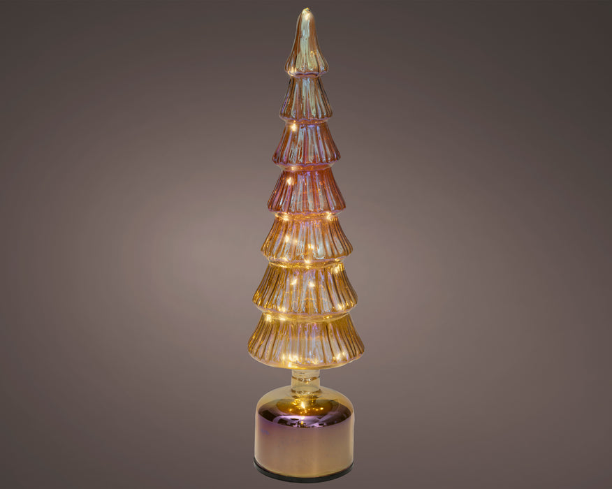 Glass Tree Mico LED Brown/Gold 39 cm Rotating