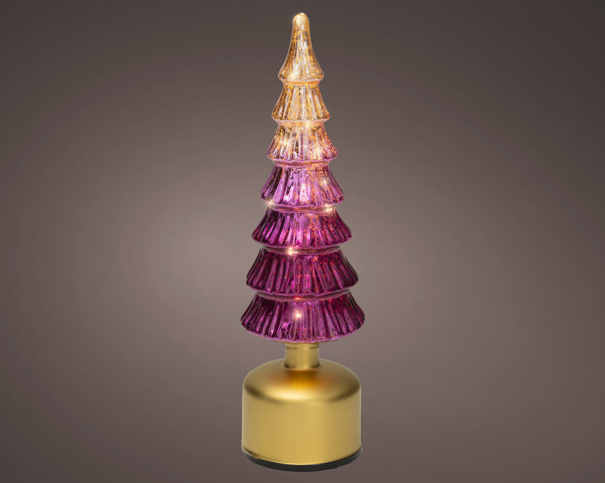 Glass Tree Mico LED Pink/Gold 33 cm Rotating