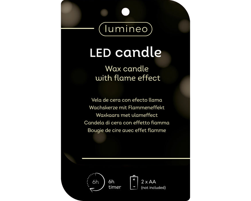Candle Cream/Warm White LED Wick 7.5 x 16 cm